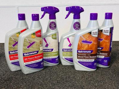(6) Bottles Of Rejuvenate Floor Restorer and Tile/Grout Cleaners (Unopened Bottles)