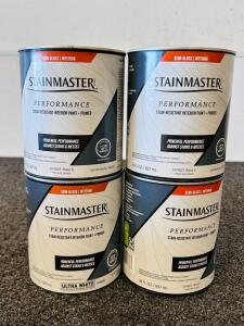 (4) Cans (29/30/31 FL OZ.) Stainmaster Semi-Gloss Stain-Resistant Interior Paint+Primer In Ultra White, Base B, and Base C