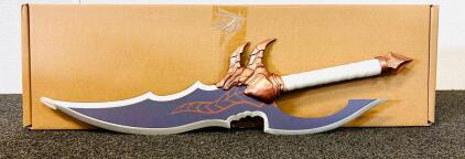 Metal Anime Kasaka's Venom Fang Sword Sung Jingwoo with Display Stand for Collection,Cosplay-23.6 Inch Purple