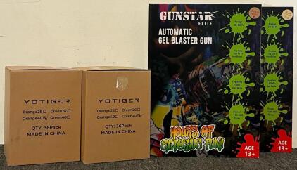 (2) Gunstar Automatic Gel Blaster Guns & (2) 36 Pcs Pickleball Balls