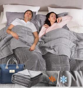 King Size Double Sided Weighted Blanket (45Lb, 88&rdquo;x104&rdquo;)