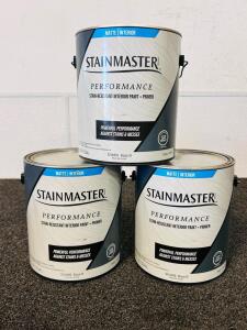 (3) Cans (120 FL OZ.) Stainmaster Matte Stain-Resistant Interior Paint+Primer (Base B Must Be Tinted)