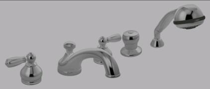 Symmons Allura 2-Handle Deck Mount Roman Tub Faucet with Hand Shower in Chrome<br/>