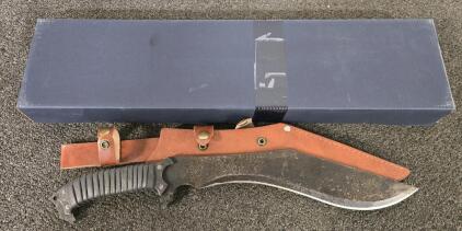 Full Tang Manganese Steel Machete Sword with Sheath for Collection, Practice, Outdoor Use-19.3 Inch