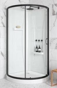 ŌVE Decors 32 In. Corner Shower W/ Clear Sliding Door (Walls & Door Included, Floor Piece Not Included)