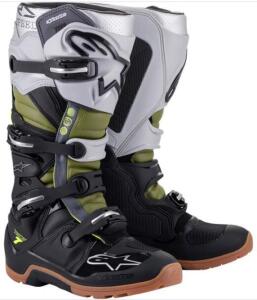Alpinestars Tech 7 Enduro Boots Size 12, Black/Military Green/Silver