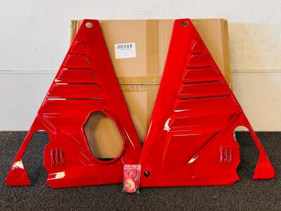 2Pcs Red Engine Bay Panel Cover,Rear Engine Covers Left Right Engine Case Guards Protector Compartment Filler Covers for Corvette C8 Stingray 2020+ for C8 Z06 2023+