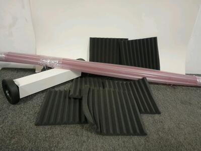(50) Glass To Glass Seal With Sticky Strap 1/4" Thick, (2) 50 Count 12" Square Acoustic Panels, Rolling Magnet