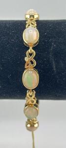 Opal and Diamond Bracelet, Sterling Silver/Gold Overlay, Serial K63-E3/B51725-04