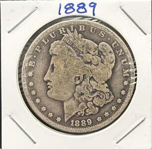 1889 Morgan Silver Dollar, United States, No Mint Mark, Silver