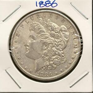 1886 Morgan Dollar, United States, One Dollar, Silver Coin
