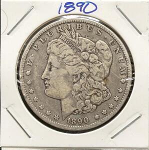 1890 Morgan Dollar Coin, United States Mint, Silver Composition