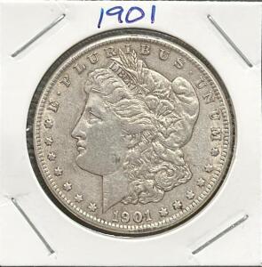 1901 Morgan Dollar, Philadelphia Mint, 90% Silver Coin