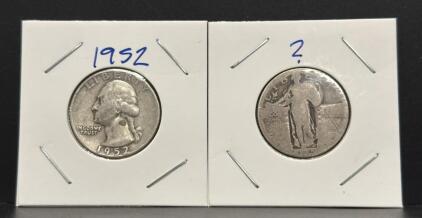 1952 Washington Quarter, Standing Liberty Quarter, U.S. Coins