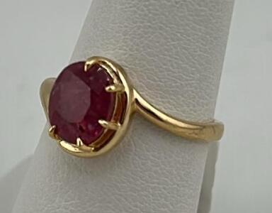 Red Ruby Corundum Ring, 2.13ctw Oval, .925 Sterling Silver, Appraisal $735