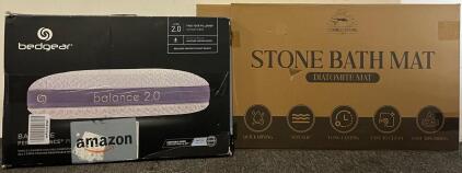 Bedgear Balance 2.0 Pillow & (2) Diatomite Stone Bath Mats