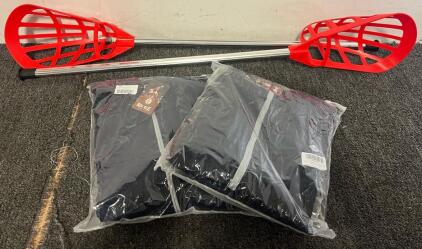 (2) Risk Role Mens Tracksuit Set (XL) & (2) Pcs 40&rdquo; Beginner Lacrosse Sticks