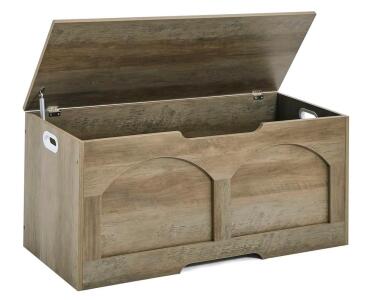 Storage Chest, 31.5" Retro Style, Entryway Storage Trunk, Supports 330 lb. Greige Color