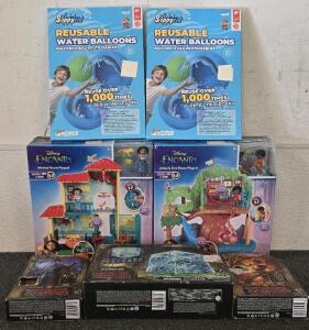 (2) Disney Encanto Playsets, (3) Dungeon and Dragons Figures, (2) Reusable Water Balloon Packs