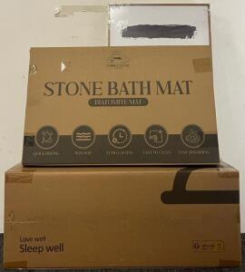 Novilla Full Size Memory Foam Mattress Topper, Diatomite Stone Bath Mat & 3 Pcs Abstract Wall Art (2&rsquo;x46.5&rdquo;)