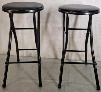 (2) Folding Stools, 12" Diameter, 24"T