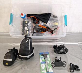 (1) Tub Of Assorted Bicycling Hardware