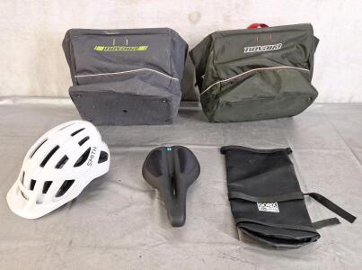 (1) Smith - Convoy MIPS Bike Helmet, Size Sm, (1) Fluid Motion Seat, (1) Gorix Waterproof Bag & (2) Novara Saddle Bags
