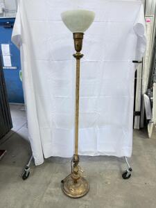 (1) Antique Floor Lamp- 61.5&rdquo;