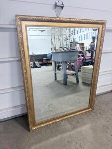 Ornate Gold Wood Frame Wall Mirror, 40x30 inches