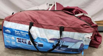 (1) 18x17 10 Person Bear Mountain Cabin Tent