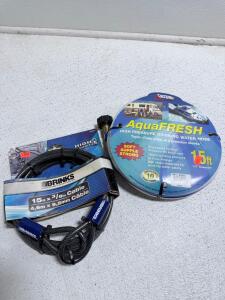 Valterra AquaFRESH 15 ft High Pressure RV Water Hose, Brinks 15 ft Security Cable