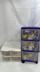 Large Assortment Of Crafting Ribbon & Storage Bins