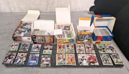 (5) Small Boxes Of Assorted Football Trading Cards Including Hof'ers , Rookies and Stars