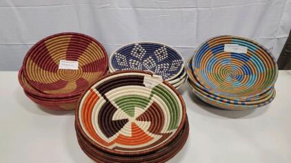 (16) Assorted Woven Wall Hanging Baskets