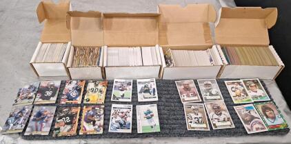 (5) Small Boxes Of Assorted Football Trading Cards Including Hof'ers , Rookies and Stars