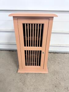 Wooden Wine Rack Cabinet, 8-Bottle Capacity, Peach Color