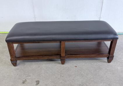 (1) Intercon Furniture Solid Wood Bench For End Of Bed 48" L x 16" W x 18" H