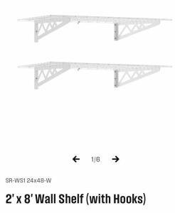 2ftx8ft White Heavy Duty Wall Shelves