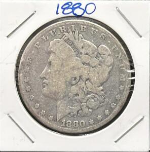 1880 Morgan Dollar, Silver Coin, United States
