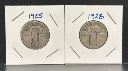 1925 & 1928 Standing Liberty Quarters, U.S. Coin, Silver Content