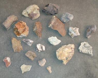 (1) Box Full of Assorted Mountain/ River Rocks/ Minerals