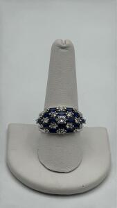 Beautiful Mixed Blue&White Sapphire Ring