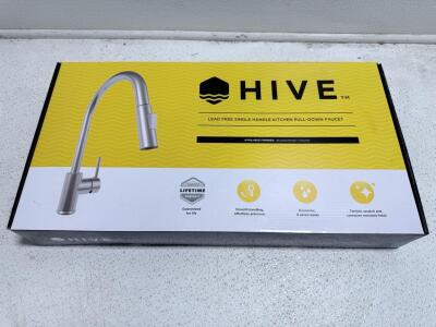 Hive H-KF007-BN Brushed Nickel Kitchen Faucet, Single Handle, Dual Spray