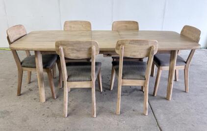 Scandinavian Designs Eckler Extension Table 71&rdquo;Wx35.40&rdquo;D & (6) Eckler Dining Chairs 19&rdquo;Wx21&rdquo;D - Havana Grey