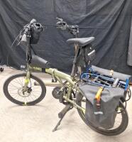 (1) Polygon Urbano 5 - Electric Folding Bike W / (2) Chargers, (2) Batteries & (1) Bike Hand Bicycle Work / Parking Stand