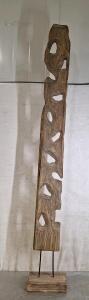 (1) Large Wooden Sculpture, 7"W x 81" Tall