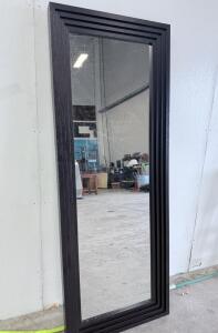 Black Wood Frame Full-Length Mirror, Easel-Back 60"x20"
