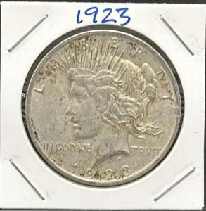 1923 Peace Dollar Coin, United States, One Dollar