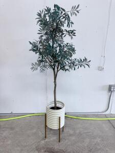 (1) Artificial Olive Tree 6ft Tall