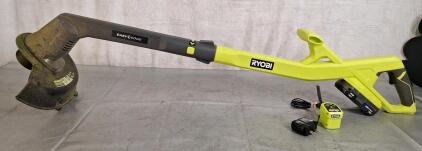 (1) Ryobi 18V Cordless Easy Edge Trimmer W/ (1) Battery & Charger